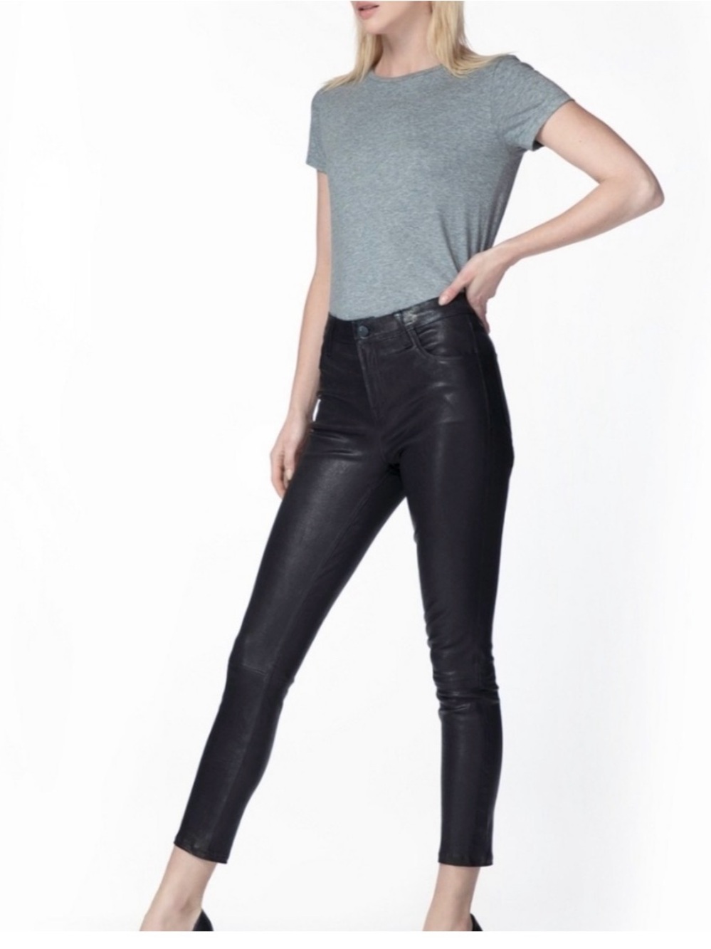 J Brand Alana Lamb leather size 27 black pants